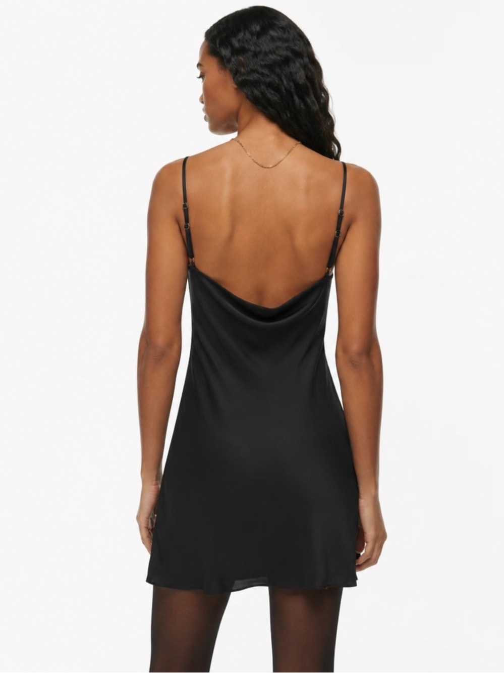 Aritzia Wilfred Black Satin Slip Mini Dress | Size 2XS - Picture 2 of 12